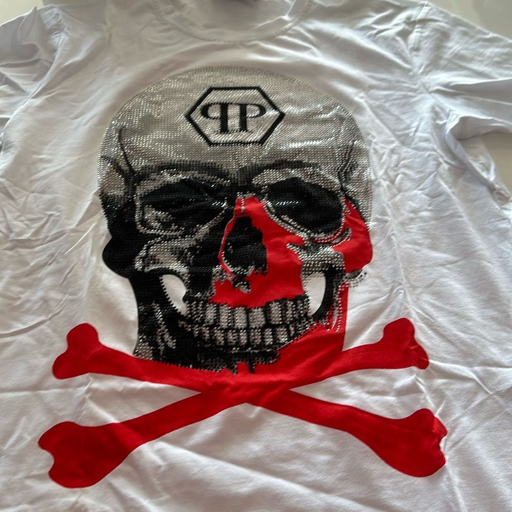 Philip Plein 3D raised skull t-shirt